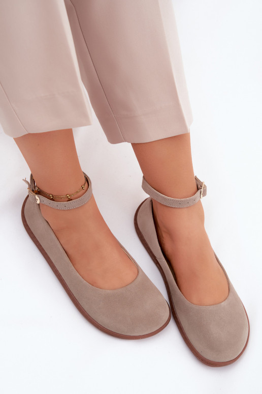 Bailarinas barefoot de ante Zazoo 020, color cappuccino