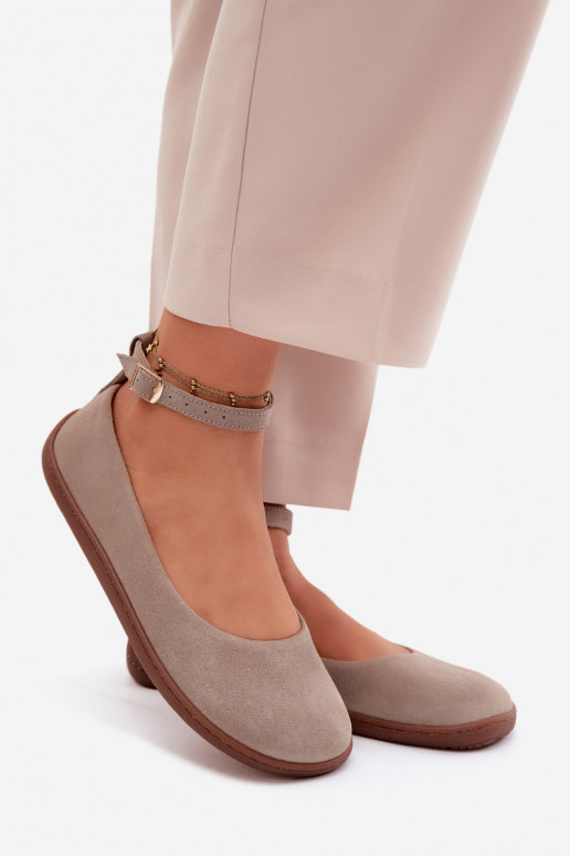 Bailarinas barefoot de ante Zazoo 020, color cappuccino