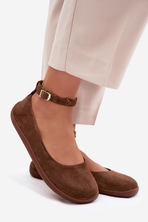 bailarinas BarefootActivadoturalnego de gamuzau Zazoo 020 color marrón