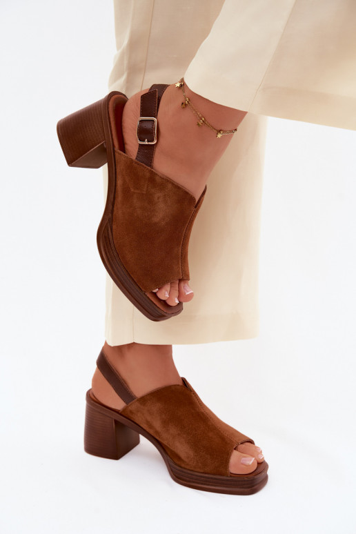 Piel Tacones elegantes de ante Registro Vinceza 39995 color marrón