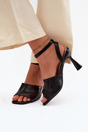 Sandalias de tacón negras para mujer Vinceza 62297