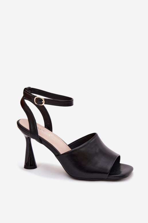 Sandalias de tacón negras para mujer Vinceza 62297