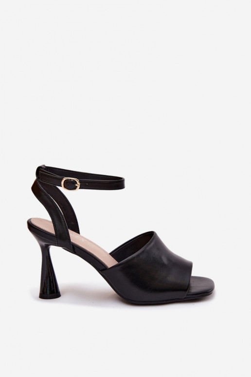 Sandalias de tacón negras para mujer Vinceza 62297