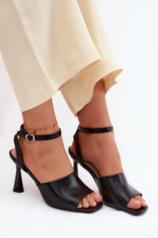 Sandalias de tacón negras para mujer Vinceza 62297