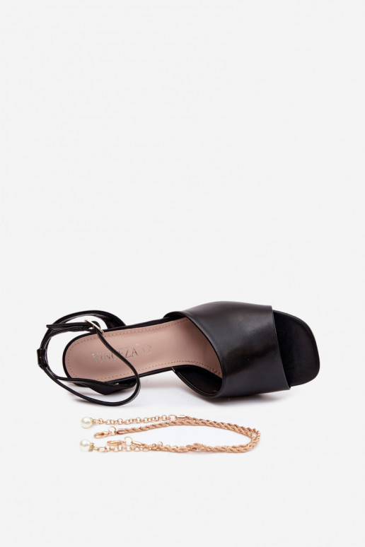 Sandalias de tacón negras para mujer Vinceza 62297
