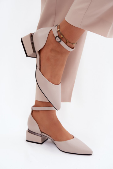 Zapatos reloj con correas Vinceza 62278 beige
