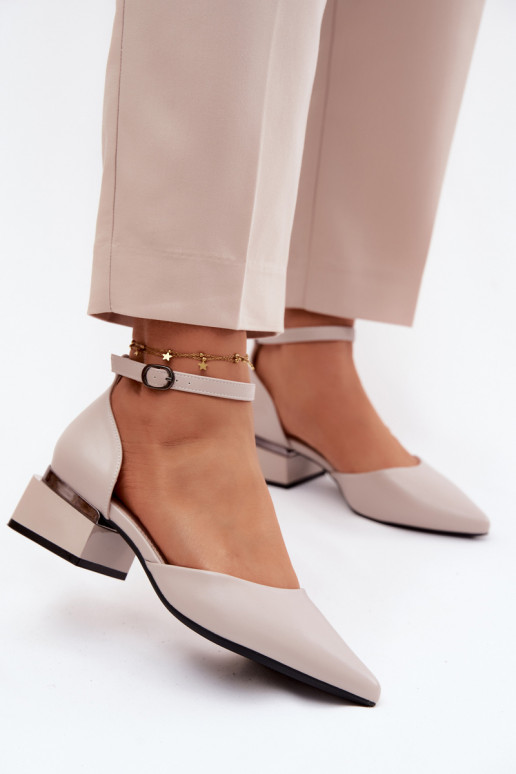 Zapatos reloj con correas Vinceza 62278 beige