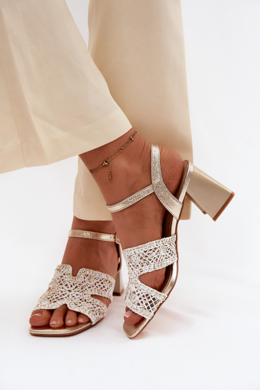 Sandalias de tacón alto para mujer. Vinceza 20282 color dorado