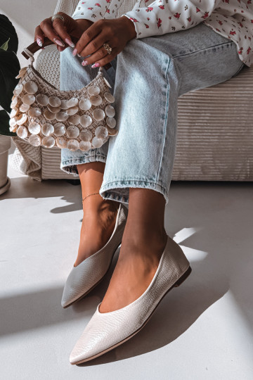 Bailarinas de piel sintética color arena Nelisa