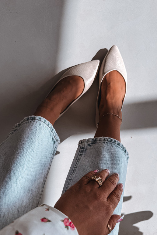 Bailarinas de piel sintética color arena Nelisa