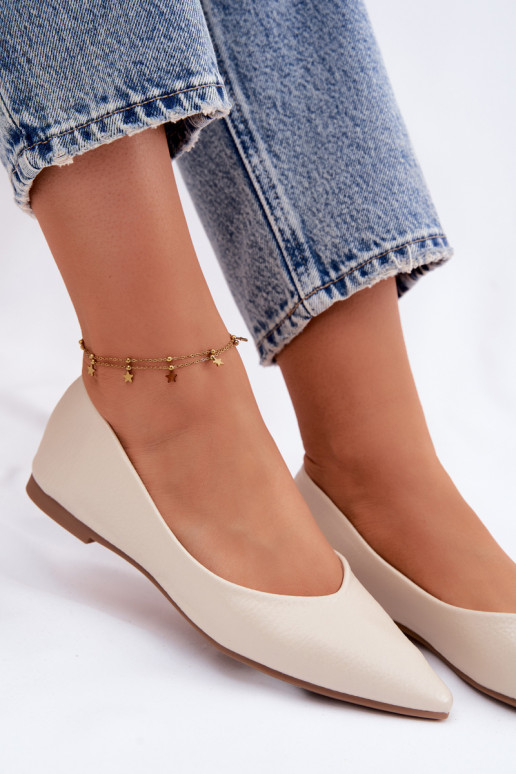 Bailarinas de piel sintética color arena Nelisa