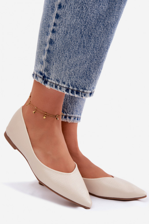 Bailarinas de piel sintética color arena Nelisa