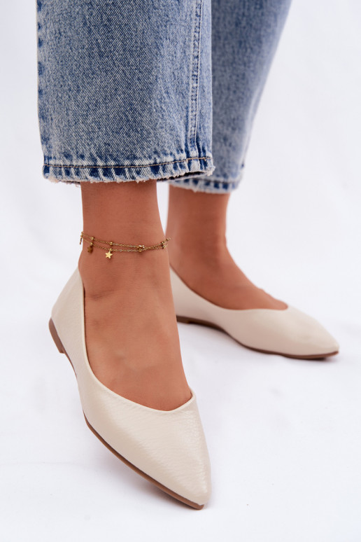 Bailarinas de piel sintética color arena Nelisa