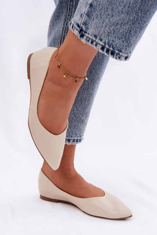 Bailarinas de piel sintética color arena Nelisa