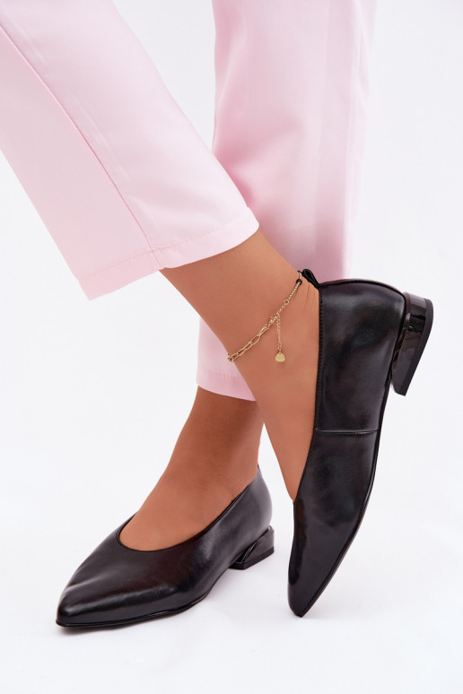 Bailarinas negras con tacones anchos Hoshi