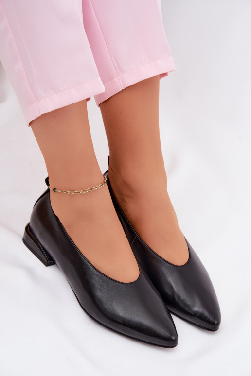 Bailarinas negras con tacones anchos Hoshi