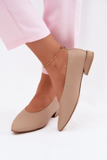 Bailarinas color arena con tacones anchos Hoshi 2