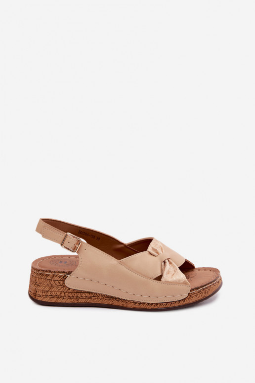 Sandalias de plataforma cómodas para mujeres en color arena Iggy