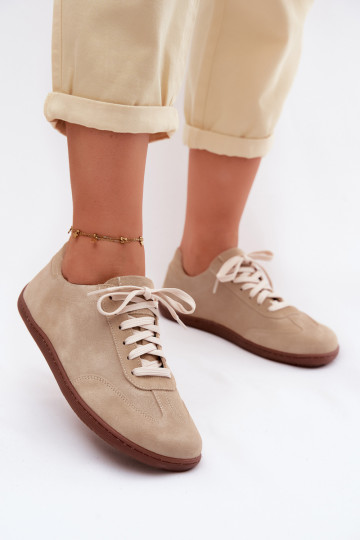 Zapatos casual de ante sintético Barefoot Zazoo N1243 color arena 2