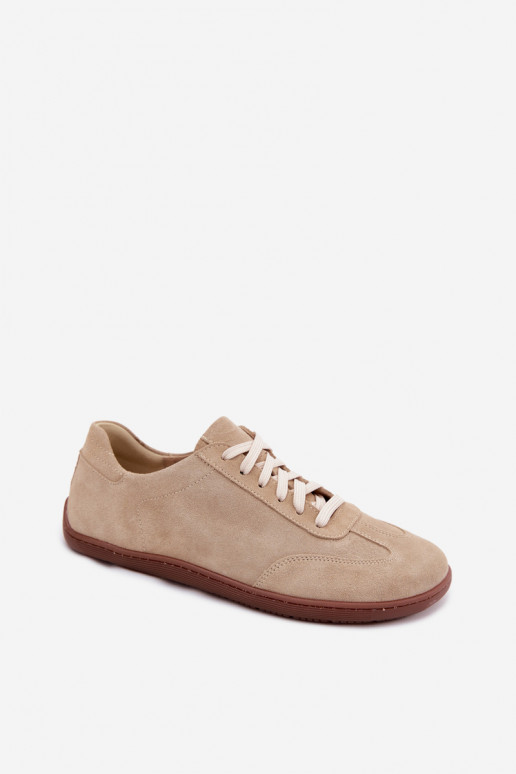 Piel de gamuza Zapatos de ocio Barefoot Zazoo N1243 beige