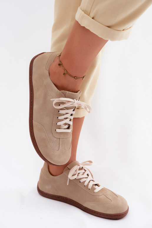 Zapatos casual de ante sintético Barefoot Zazoo N1243 color arena