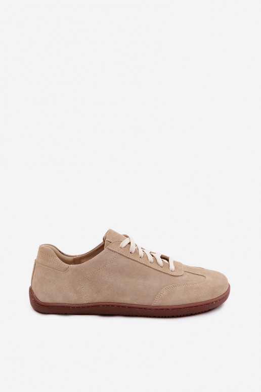 Piel de gamuza Zapatos de ocio Barefoot Zazoo N1243 beige