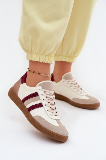 Zapatillas de cuero Zazoo N1234S2 blanco-burdeos 2