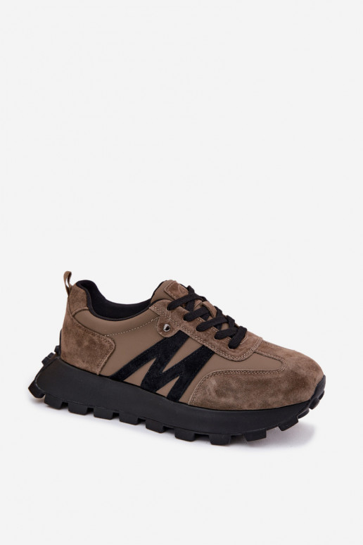 Zapatillas de ante sintético con plataforma Vinceza 41520 caqui