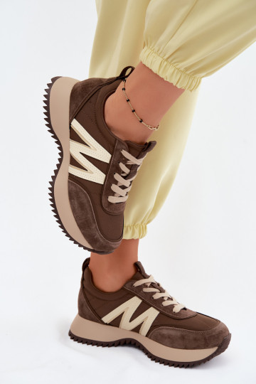 Zapatillas de ante sintético con plataforma Vinceza 41521 marrones