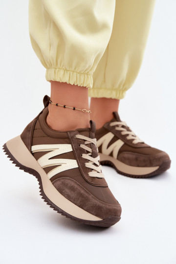 Zapatillas de ante sintético con plataforma Vinceza 41521 marrones 2