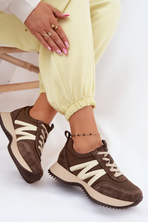 Zapatillas de ante sintético con plataforma Vinceza 41521 marrones