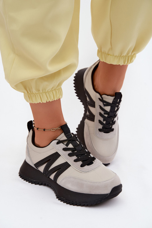 de gamuza Zapatillas modelo zapatos. Femenino con una plataforma Vinceza 41521 color gris