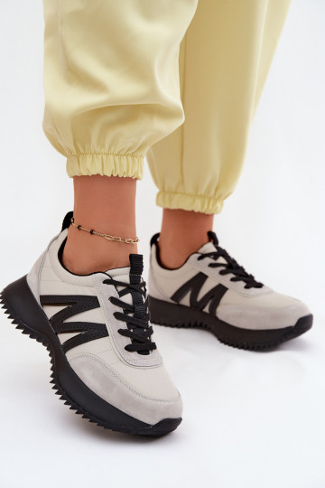 de gamuza Zapatillas modelo zapatos. Femenino con una plataforma Vinceza 41521 color gris 2