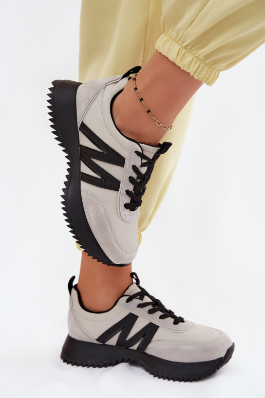 de gamuza Zapatillas modelo zapatos. Femenino con una plataforma Vinceza 41521 color gris