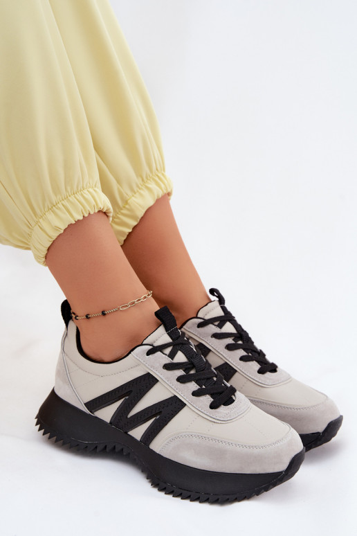 de gamuza Zapatillas modelo zapatos. Femenino con una plataforma Vinceza 41521 color gris