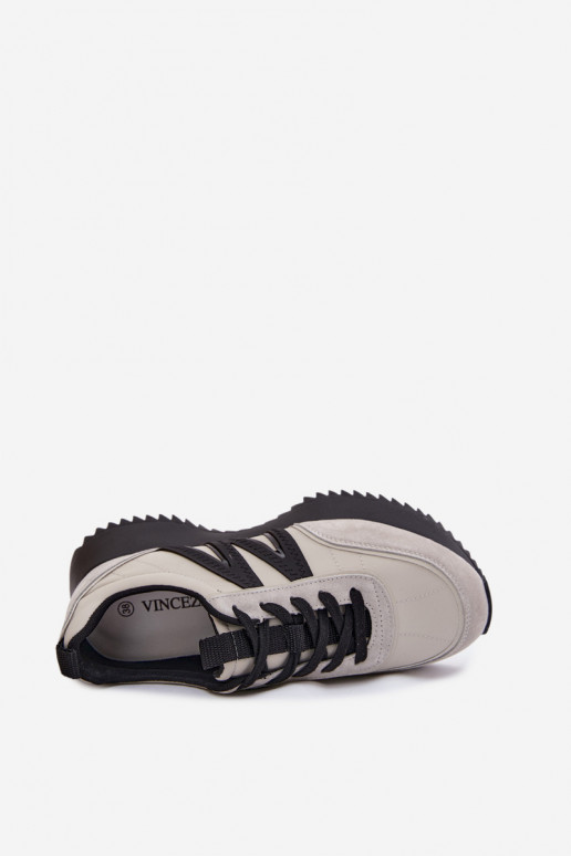 Zapatillas de ante sintético con plataforma Vinceza 41521 grises