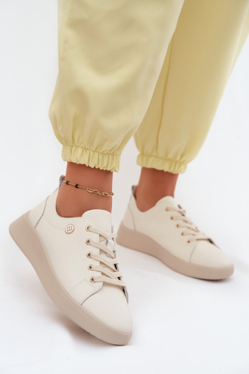 Piel zapatos Femenino Vinceza 41508 color marfil