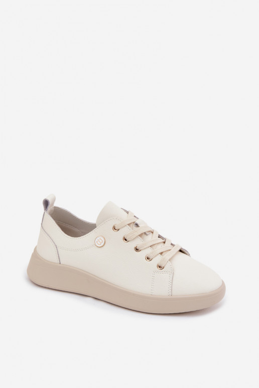 Piel zapatos Femenino Vinceza 41508 color marfil