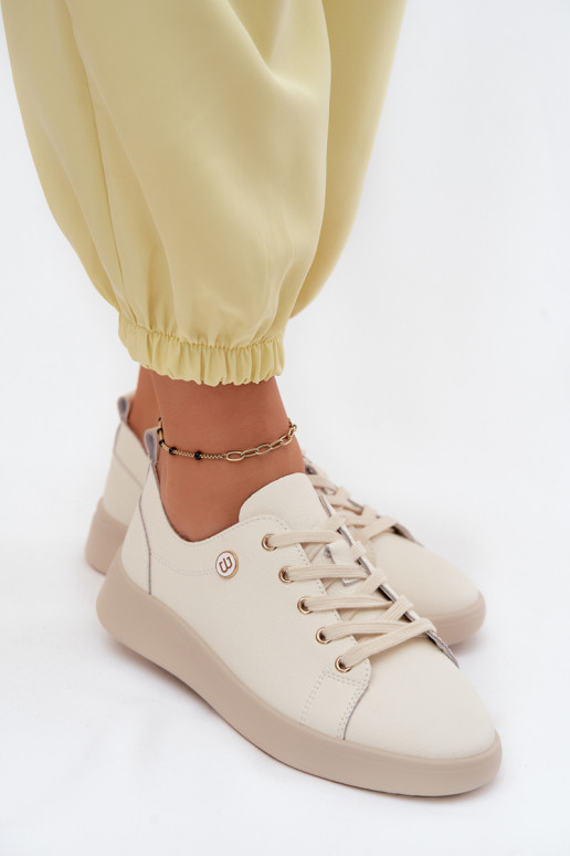 Piel zapatos Femenino Vinceza 41508 color marfil