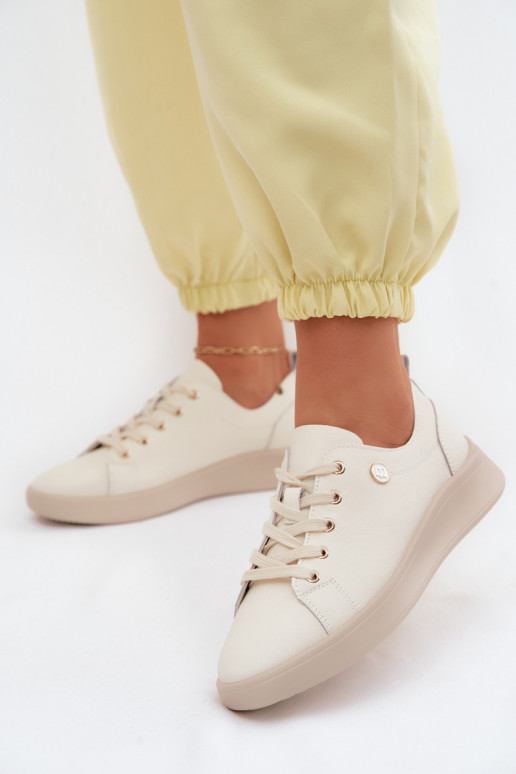 Piel zapatos Femenino Vinceza 41508 color marfil