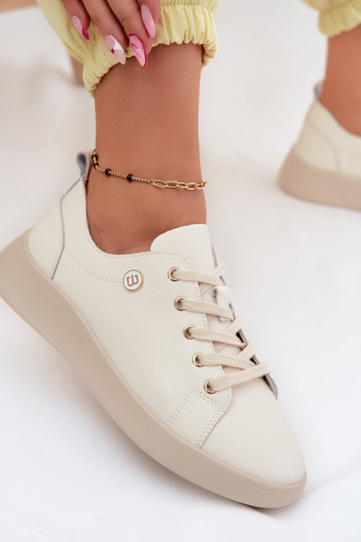 Piel zapatos Femenino Vinceza 41508 color marfil