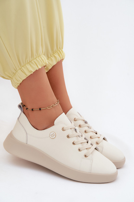 Piel zapatos Femenino Vinceza 41508 color marfil