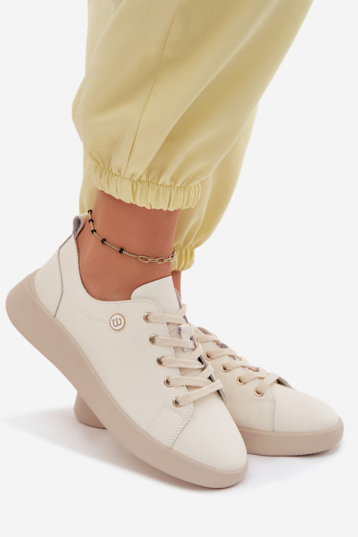 Piel zapatos Femenino Vinceza 41508 color marfil