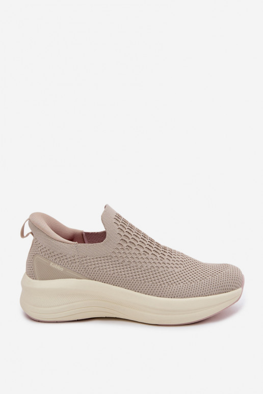 Zapatos deportivos sin cordones Kobbo 102424 color arena