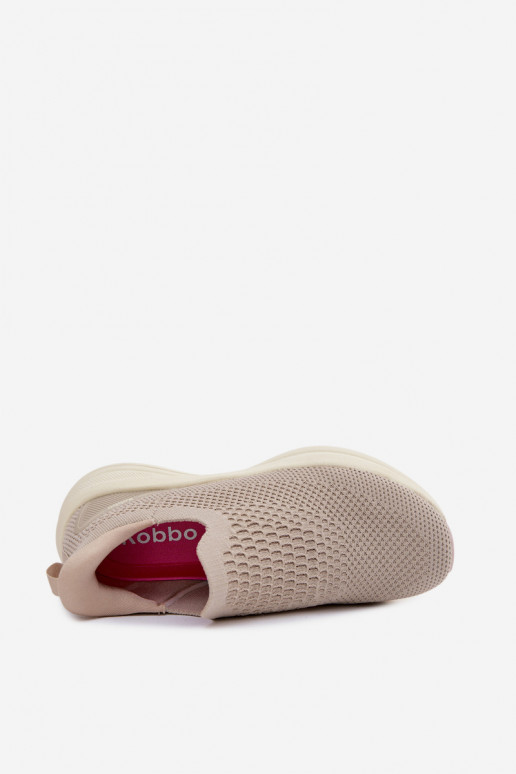 Zapatos deportivos sin cordones Kobbo 102424 color arena