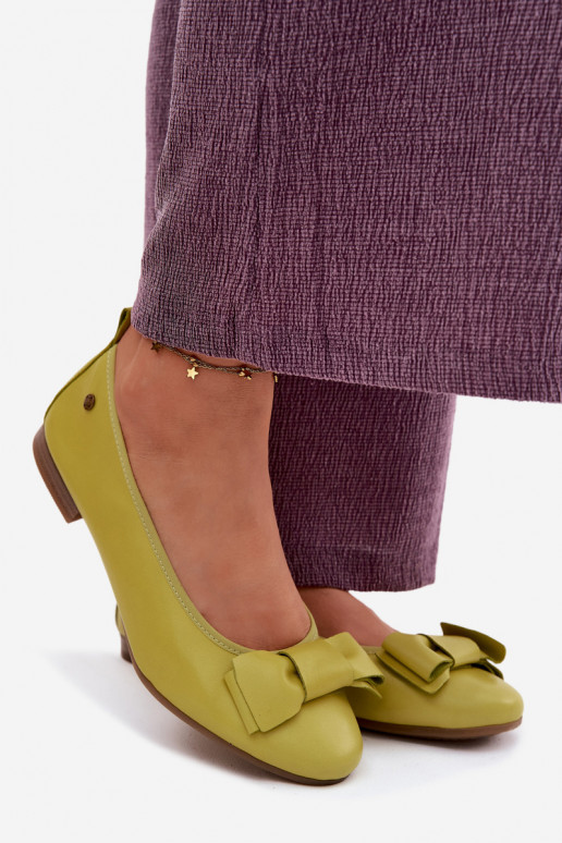 bailarinas con cintas Tiene queciejka P6802-09 Caliza