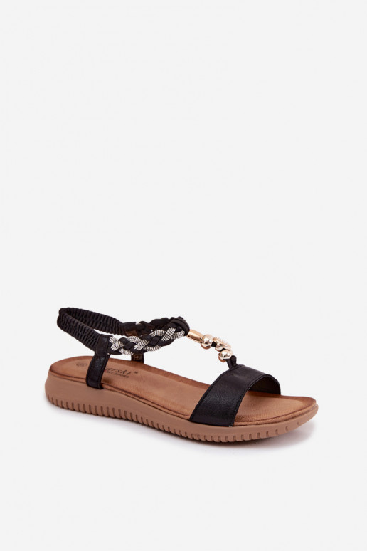 Sandalias planas para mujer en negro