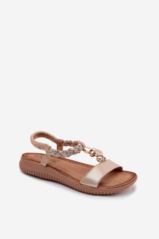 Sandalias planas para mujer en dorado