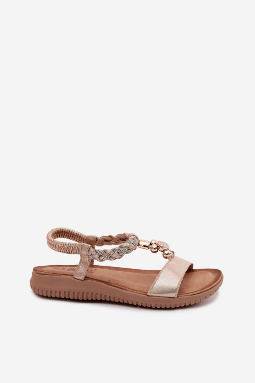 Sandalias planas para mujer en dorado