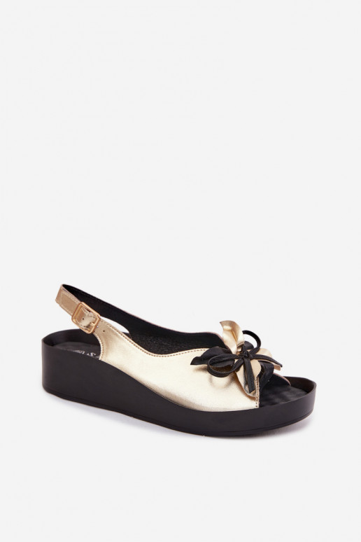 Sandalias de mujer con ornamentos S.Barski KV61-6045 color oro